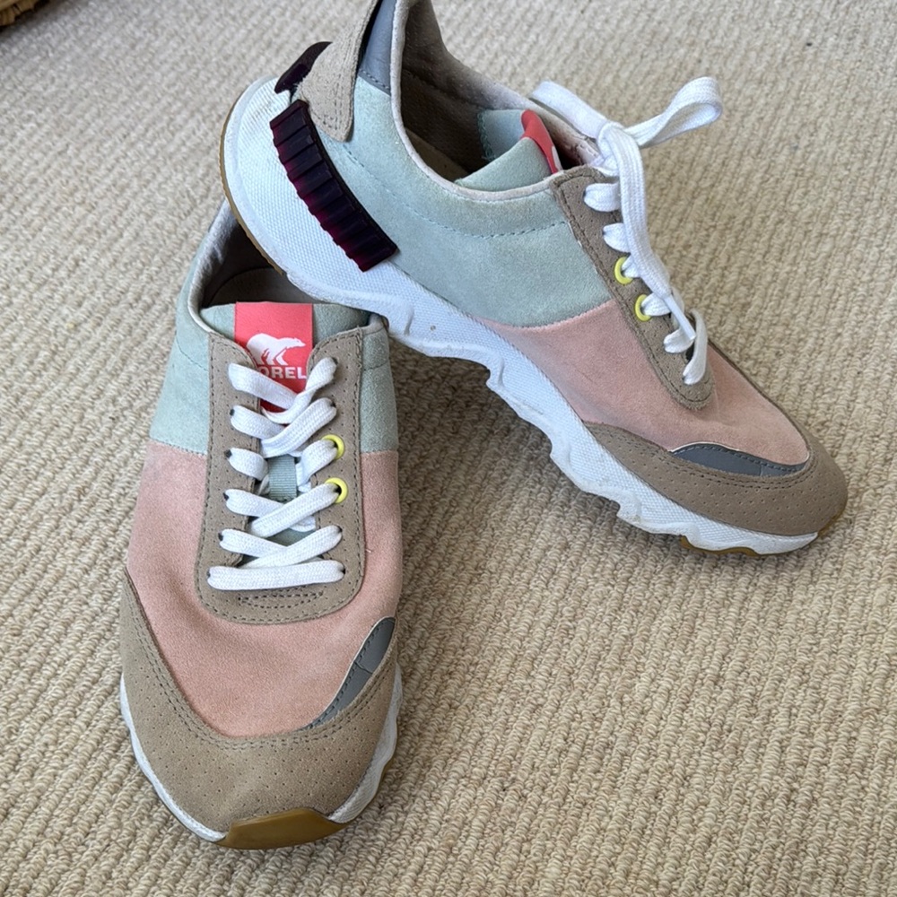 Sorel Pastel Pink and Teal Sneakers Retro-Inspired Design
